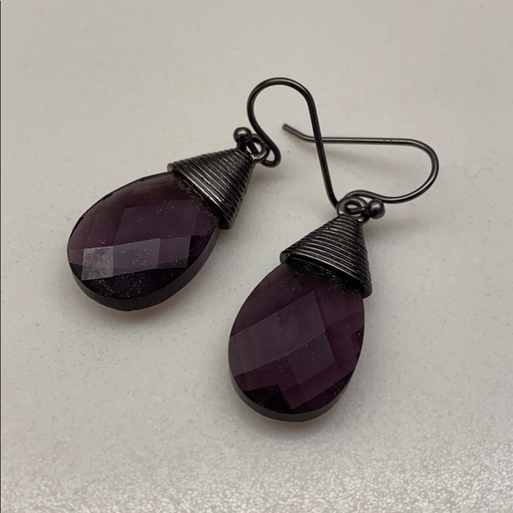 Purple stone earrings
